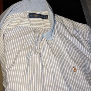Ralph Lauren Light Blue and White Striped Shirt